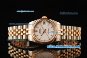 Rolex Datejust Automatic Movement ETA Coating Case with White Dial and Stick Markers-Two Tone Strap