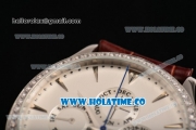 Jaeger-LECoultre Master Perpetual Calendar Asia Automatic Steel Case with Blue Dial Diamonds Bezel and Stick Markers