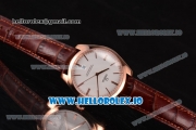 Omega De Ville Tresor Master Co-Axial Swiss ETA 2824 Automatic Rose Gold Case with Brown Leather Strap and White Dial