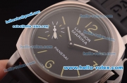 Panerai Luminor Marina Pam 172 Asia 6497 Manual Winding Titanium Case with Black Dial and Black Rubber Strap