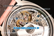 Panerai Luminor Chrono PAM310 Swiss Valjoux 7750-SHG Automatic Steel Case with Pink Leather Strap and White Dial