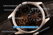 Zenith Chronomaster El Primero Tourbillon Manual Winding Steel Case with Black Dial and Black Leather Strap