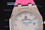 Audemars Piguet Royal Oak Lady Japanese Miyota OS2035 Quartz Steel Case with Light Pink Rubber Strap and Pink Dial