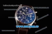 IWC Pilot’s Watch "Le Petit Prince" Best Edition Chrono Swiss Valjoux 7750 Automatic Steel Case with Blue Dial and White Arabic Numeral Markers