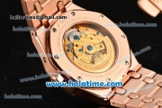 Audemars Piguet Royal Oak Dual Time Asia Automatic Rose Gold Case/Bracelet with Black Dial and Stick Markers