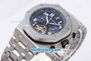 Audemars Piguet Royal Oak Alinghi Tourbillon Automatic with Blue Dial and White Marking-SS Strap