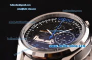 Tag Heuer Mikrogirder 10000 Chrono Miyota OS10 Quartz Steel Case with Black Dial Blue Second Hand and Stainless Steel Strap