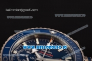 Omega Seamaster Planet Ocean Chrono Swiss Valjoux 7750 Automatic Titanium Case with Blue Dial and Stick Markers (BP)