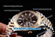 Rolex Datejust II Asia 2813 Automatic Two Tone Case/Bracelet with Stick Markers and Grey Dial (BP)