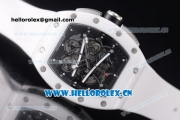 Richard Mille RM 038 Miyota 9015 Automatic Steel Case with Skeleton Dial Dot Markers White Rubber Strap and White Ceramic Bezel