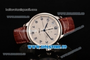 IWC Portuguese Chrono Miyota Quartz Steel Case with White Dial and Blue Arabic Numeral Markers