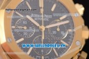 Audemars Piguet Royal Oak Chronograph Swiss Valjoux 7750 Automatic Yellow Gold Case/Bracelet with Black Dial Stick Markers (EF)