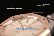 Audemars Piguet Royal Oak Swiss ETA 2824 Automatic Two Tone Case with Stick Markers and White Grid Dial - 1:1 Original