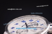 Tag Heuer Carrera Chronograph Quartz Full Steel with White Dial Blue Numeral Markers