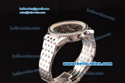 Breitling Montbrillant Swiss Valjoux 7750 Automatic Movement Full Steel with Silver Stick Markers and Black Dial