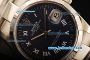 Rolex Oyster Perpetual Date Automatic Movement ETA Coating Case with Roman Numerals and Steel Strap