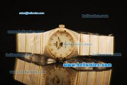 Omega Constellation Swiss Quartz Steel Case with Diamond Bezel/Markers and Two Tone Strap