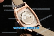 Breguet Heritage Asia Automatic Rose Gold Case White Dial With Roman Numeral Markers Brown Leather Strap