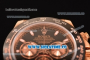 Rolex Daytona Chrono Swiss Valjoux 7750 Automatic Rose Gold Case with PVD Bezel Stick Markers and Black Dial (BP)