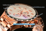 Tag Heuer Carrera Calibre 1887 Chrono Miyota OS10 Quartz Full Rose Gold with White Dial and Arabic Numeral Markers