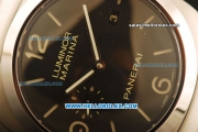 Panerai Luminor Marina PAM 328 Swiss Valjoux 7750 Automatic Steel Case Black Dial with White Stick/Numeral Markers and Steel Strap-1:1 Original