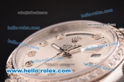 Rolex Day-Date Automatic White Dial with Diamond Bezel and Diamonds Mark - ETA Coating