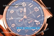 Ulysse Nardin Maxi Marine Chrono Swiss Valjoux 7750-SHG Automatic Rose Gold Case with Black Dial and Arabic Numeral Markers (EF)