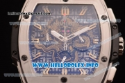 Hublot MP-06 Senna Champion 88 Chrono Miyota Quartz Steel Case with Skeleton Dial and Black Leather Strap