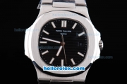 Patek Philippe Geneve Nautilus Automatic SScase with Black Dial and SSband