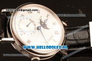 Breguet Classique Moonphase 9015 Auto Steel Case with White Dial and Black Leather Strap