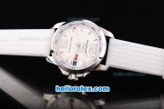 Chopard Gran Turismo XL Automatic White Dial with Silver Stick Marker and White Rubber Strap