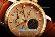 Vacheron Constantin Patrimony Tourbillon Automatic Movement Rose Gold Case with Rose Gold Markers and Brown Leather Strap