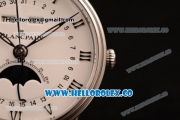 BlancPain Villeret Miyota 9015 Automatic Steel Case with White Dial and Brown Leather Strap - (AAAF)