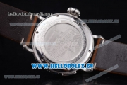 Zenith Pilot Type 20 GMT Asia ST25 Automatic Steel Case with Black Dial Arabic Numeral Markers and Brown Leather Strap