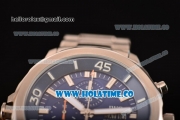 IWC Aquatimer Chronograph Miyota Quartz Full Steel with Blue Dial and Stick Markers