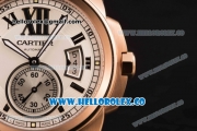Cartier Calibre De Cartier Miyota 9015 Automatic Rose Gold Case with White Dial and Blue Leather Strap