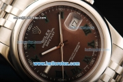 Rolex Datejust II Swiss ETA 2836 Automatic Movement Full Steel with Brown Dial and Roman Numeral Markers