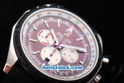 Breitling Chronomatic Swiss Valjoux 7750 Automatic Movement Steel Case with Black Bezel-Stick Markers and Brown Dial