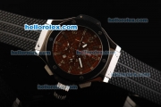 Hublot Big Bang King Chronograph Miyota Quartz Movement Brown Dial with PVD Bezel and Black Rubber Strap