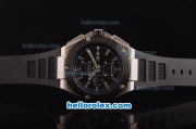 IWC Ingenieur Doppelchronograph Asia ST17 Automatic Steel Case with PVD Bezel and Black Dial - 7750 Coating