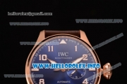 IWC Big Pilot’s Watch Edition "Le Petit Prince" Clone IWC 52010 Automatic Rose Gold Case with Blue Dial Arabic Number Markers and Brown Leather Strap (ZF)