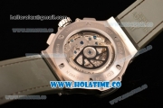 Hublot Big Bang Swiss Valjoux 7750 Automatic Steel Case with Grey Dial and Grey Leather Strap