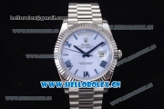 Rolex Day-Date II Swiss ETA 2836 Automatic Stainless Steel Case/Bracelet with Blue Dial and Roman Numeral Markers (BP)