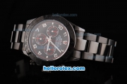 Rolex Daytona Oyster Perpetual Swiss Valjoux 7750 Automatic Movement Full PVD with Black Dial and White Numeral Markers