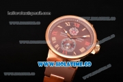 Ulysse Nardin Imperial St. Petersburg Maxi Marine Chronometer Enamel Limited Edition Auotmatic Rose Gold Case with Brown Dial and Roman Numeral Markers