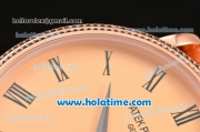 Patek Philippe Calatrava Miyota Quartz Rose Gold Case with Roman Numeral Markers and Champagne Dial