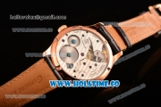 IWC Portugieser Hand-Wound Asia 6497 Manual Winding Rose Gold Case with Black Dial and Rose Gold Arabic Numeral Markers