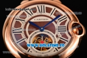 Cartier Ballon Bleu De Tourbillon Asia Automatic Rose Gold Case with Brown Dial and Roman Numeral Markers