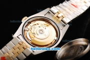 Rolex Datejust Swiss ETA 2836 Automatic Movement Black Border with Gold Stick Markers and Gold Bezel-18K Gold Never Fade