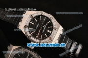 Audemars Piguet Royal Oak 41MM Asia Automatic Steel Case with Black Grids Dial Diamonds Bezel and Stick Markers